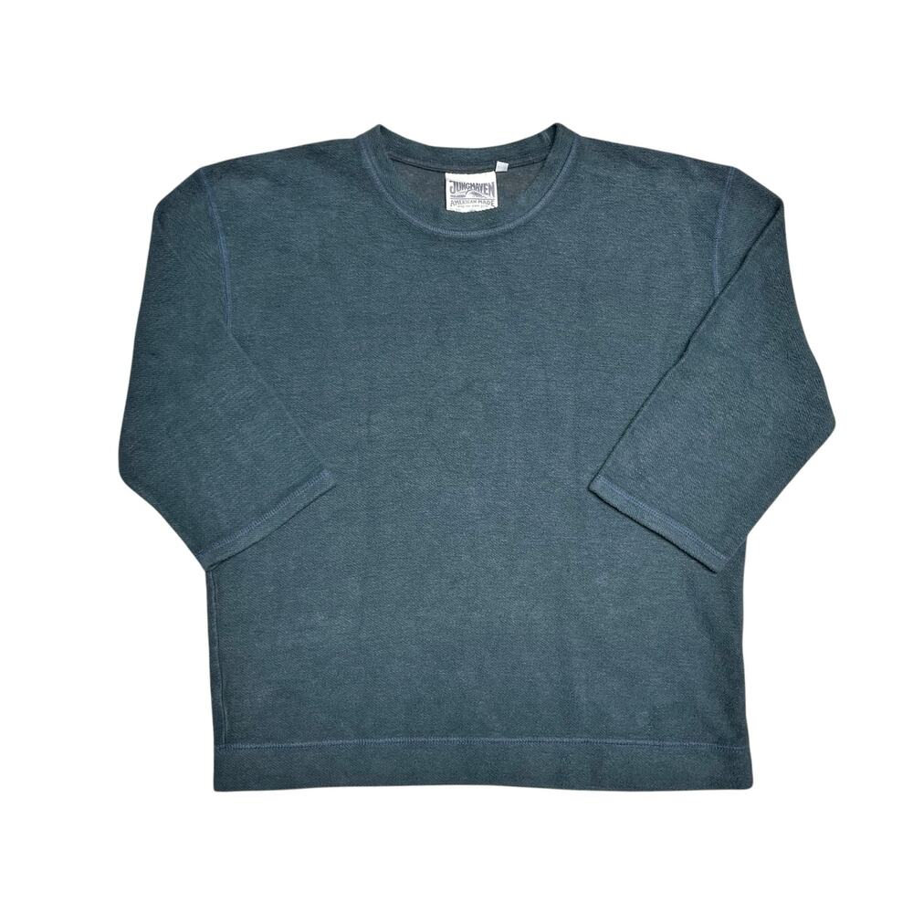JUNGMAVEN Heathered Duke 3/4 Sleeve Sherpa Hemp/Organic Cotton Sweatshirt Size S